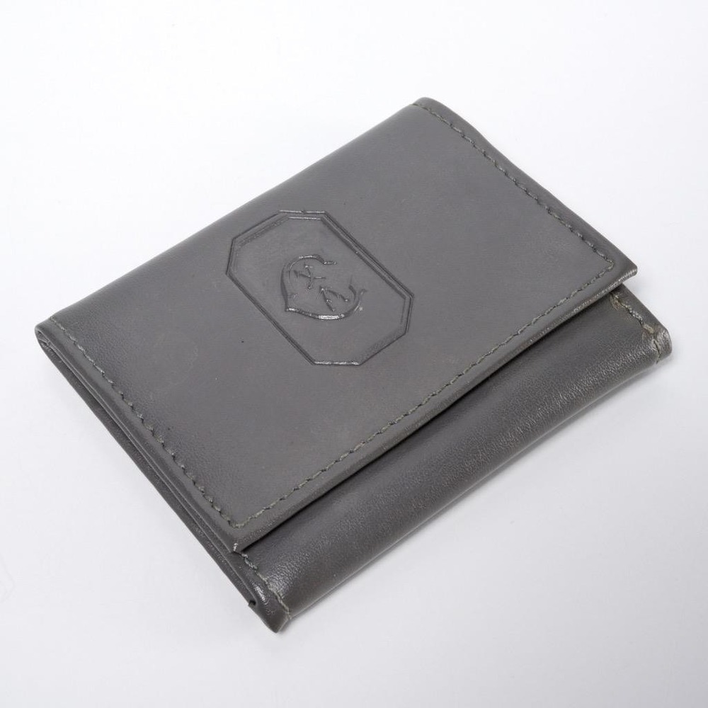 Vintage Grey Leather Philippe Charriol Small Wallet Coin Purse W/ Button Pocket